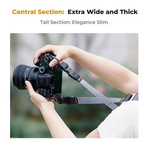 K&F Concept KF13.132 Adjustable Quick Release Shoulder Sling Camera Strap (45mm) - Grey - Image 5