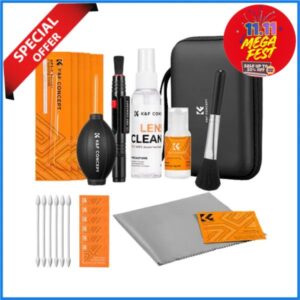 K&F Concept KF08.078 25-in-1 Professional Camera Lens Cleaning Kit for Optical Equipment - Black