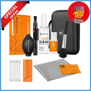 K&F Concept KF08.079 25-in-1 Professional Camera Lens Cleaning Kit for Optical Equipment - Black
