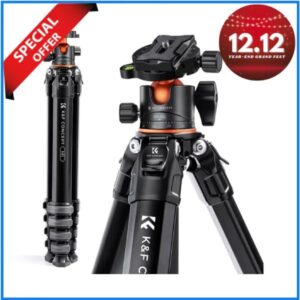 K&F Concept KF09.105V1 M1+BH-36L Aluminium Compact Travel Camera Tripod – Black