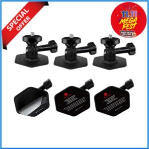 K&F Concept KF31.054 3-Pack Flexible Adhesive Helmet Mount for Action Cameras - Black