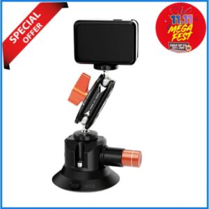 K&F Concept KF31.135 MS-44 Suction Cup Camera Mount with Magic Arm (3-inch) - Black