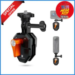 K&F Concept KF31.169 Windshield Mount Clamp for GoPro/ DJI/ Insta360 Action Cameras - Black