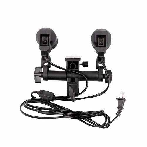 YE 2-in-1 Multi-Holder Studio E27 Socket Lighting Lamp Head with White Diffuser Umbrella, Portable Light Stand & 2 LED Bulbs (Full Package) – Black - Image 5