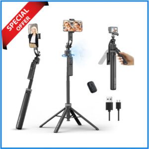 Ulanzi TT-23 Auto Face Tracking Selfie Stick Tripod - Black