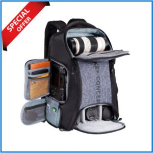 K&F Concept KF13.164 Multifunctional Waterproof Large Camera Backpack (26L) - Black