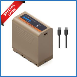 K&F Concept KF28.0036 NP-F970 Type-C Fast Charging Battery for Sony NP-F Series (10500mAh) - Brown