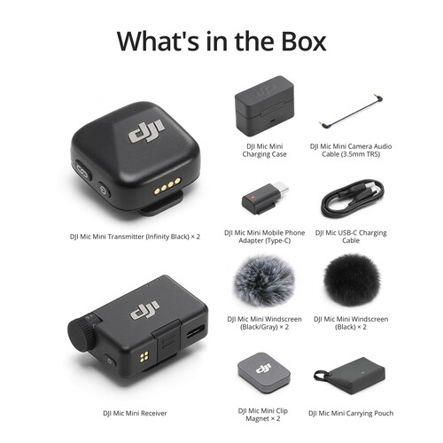 DJI Mic Mini 2-Person Compact Wireless Microphone for Camera & Smartphone - Black - Image 7
