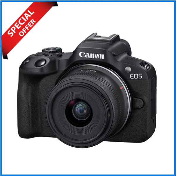 Canon EOS R50 Mirrorless Camera with RF-S 18-45mm f/4.5-6.3 IS STM Lens Kit - Black