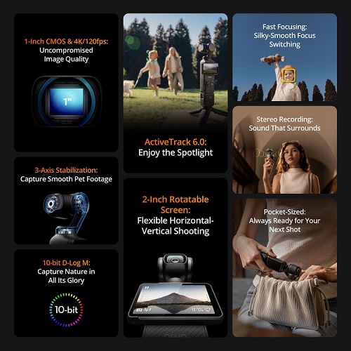 DJI Osmo Pocket 3 Creator Combo Gimbal Camera- Black - Image 6