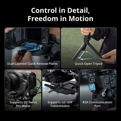DJI RS 5 Handheld Camera Gimbal Stabilizer - Black - Image 7