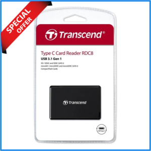Transcend RDC8 USB 3.1 Gen 1 Type-C Card Reader - Black