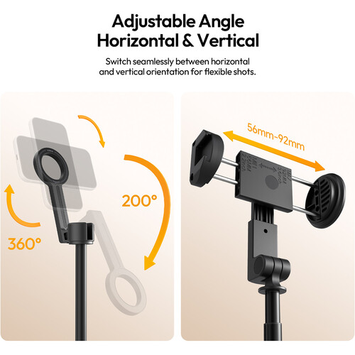 Ulanzi SK-26 Selfie Stick Tripod for Smartphones - Black - Image 2