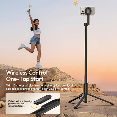 Ulanzi SK-27 Magnetic Convertible Selfie Stick Tripod for Smartphones - Black - Image 4