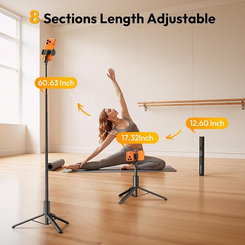 Ulanzi SK-26 Selfie Stick Tripod for Smartphones - Black - Image 4