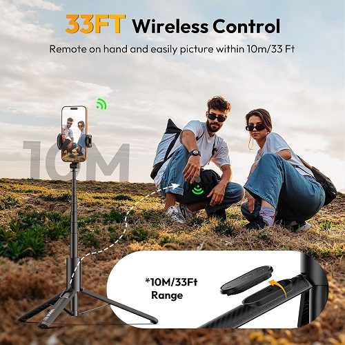 Ulanzi SK-26 Selfie Stick Tripod for Smartphones - Black - Image 5