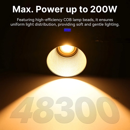 Ulanzi VL-200 Bi-color V-Mount COB Video Light (200W) - Black - Image 13