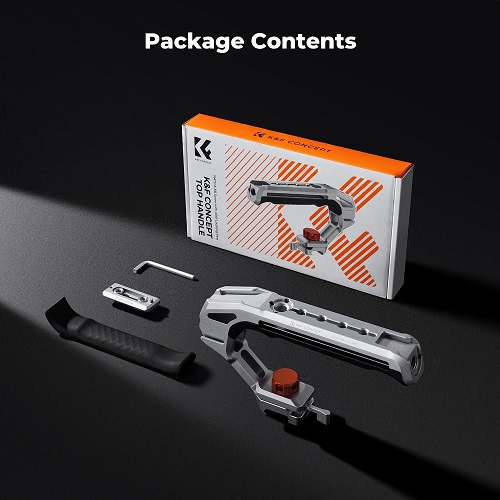 K&F Concept KF31.234 Universal Aluminum Camera Cage Top Handle with Arri NATO Cold Shoe System - Grey - Image 8