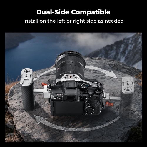 K&F Concept KF31.235 Universal Aluminum Camera Cage Side Handle with Arri NATO Rail Mount System - Grey - Image 4