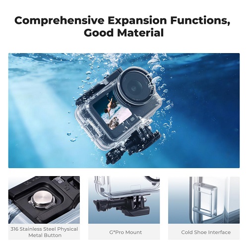K&F Concept KF12.0048 Waterproof Underwater Housing Case for Osmo Action 6 Cameras - White - Image 4