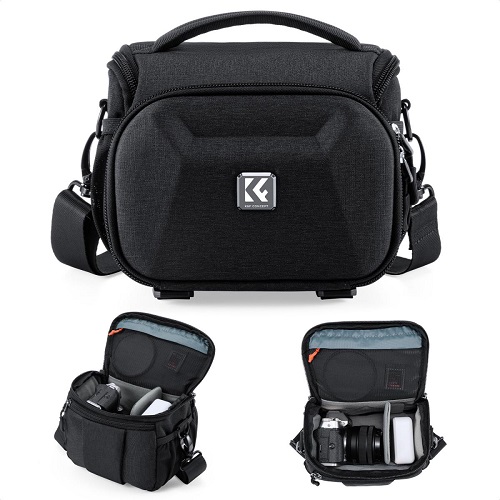 K&F Concept KF13.222 Waterproof Crossbody Quick Access Hard Shell Camera Sling Bag (Size S) - Black - Image 2