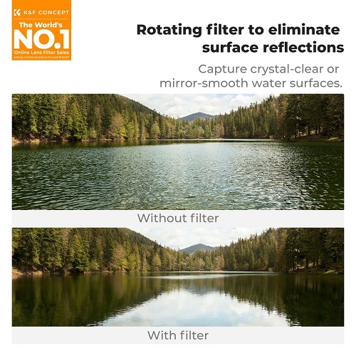 K&F CONCEPT KF15.0024 Press-On 58mm Circular Polarizing CPL Filter for Smartphones – Black - Image 2