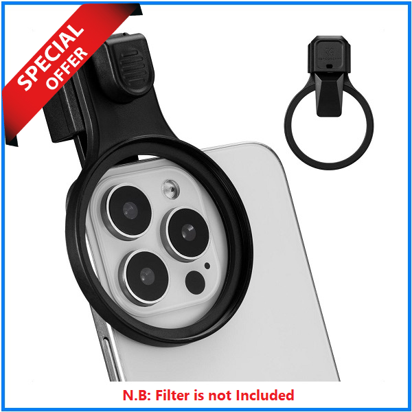 K&F CONCEPT KF15.0025 Press-On 58mm Smartphones Filter Adapter – Black