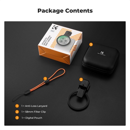 K&F CONCEPT KF15.0025 Press-On 58mm Smartphones Filter Adapter – Black - Image 6