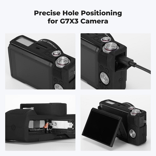 K&F Concept KF31.228 Silicone Protective Case with Screen Protector for Canon G7X III Cameras - Black - Image 6