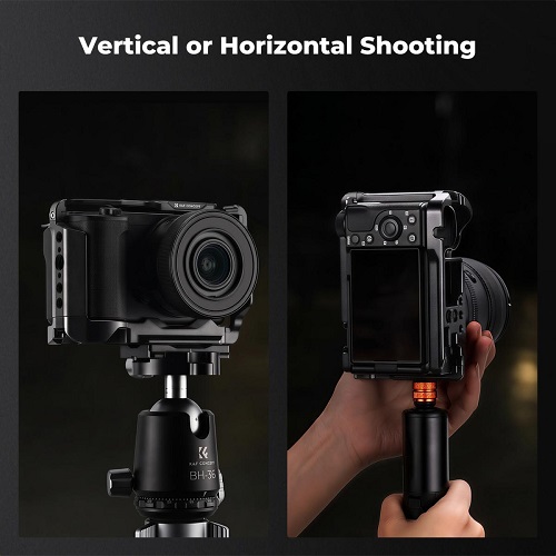 K&F Concept KF31.241 Aluminum Alloy Full Camera Cage for Sony ZV-E10 II Cameras - Black - Image 4