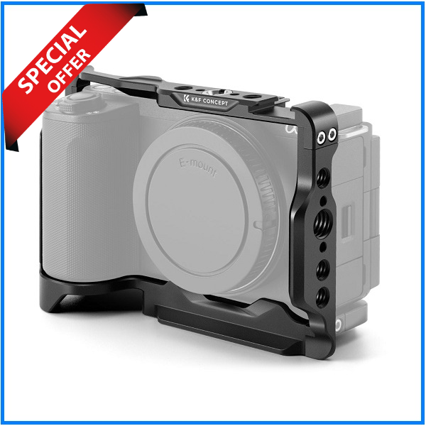 K&F Concept KF31.241 Aluminum Alloy Full Camera Cage for Sony ZV-E10 II Cameras - Black