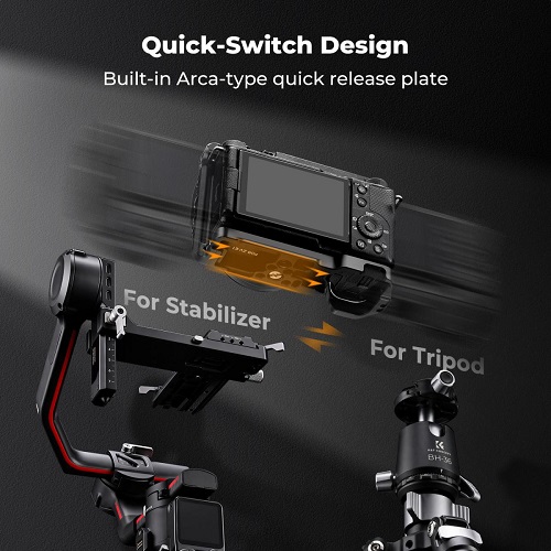 K&F Concept KF31.242 Aluminum Alloy Full Camera Cage for Sony ZV-E1 Cameras - Black - Image 5