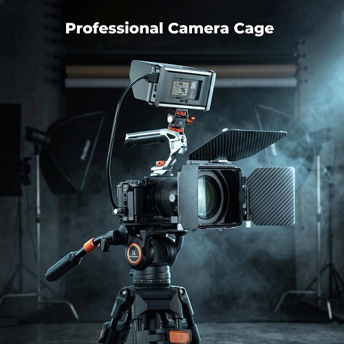 K&F Concept KF31.242 Aluminum Alloy Full Camera Cage for Sony ZV-E1 Cameras - Black - Image 2