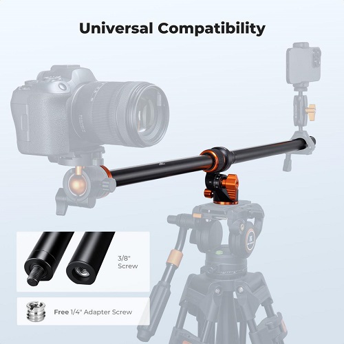 K&F Concept KF31.254 MS-105 Aluminum Alloy Large Overhead Tripod Extension Arm Center Column (31-inch) - Black - Image 4
