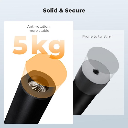 K&F Concept KF31.254 MS-105 Aluminum Alloy Large Overhead Tripod Extension Arm Center Column (31-inch) - Black - Image 3