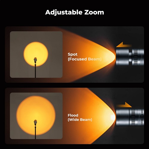 K&F CONCEPT KF34.063V1 Focusable Zoom LED Video Light (25W) - Black - Image 4