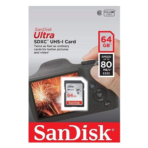 SanDisk 64GB 80MB/s Ultra UHS-I SDXC High-Speed Full HD Video Professional Memory Card - Black - Image 3