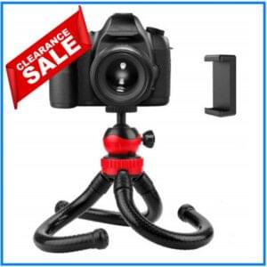 Ye Flexible Mini Travel GorillaPod with 360° Rotatable Ball Head & Mobile Holder for DSLR Cameras, GoPro, Smartphone, Vlogging Cam - Black