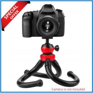 Ye Flexible GorillaPod Tripod with 360° Ball Head & Mobile Holder for Cameras & Smartphone - Black