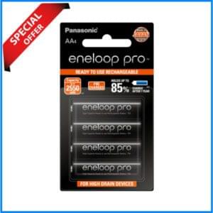 Panasonic Eneloop Pro 2550mAh 4pcs AA Rechargeable NiMH Battery Set (ORIGINAL) - Black