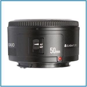Yongnuo YN 50mm f/1.8 Prime Lens for Canon Mount Cameras - Black