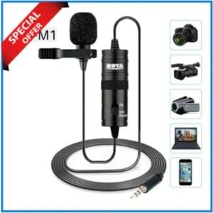 BOYA BY-M1 Omnidirectional Lavalier Microphone for Cameras and Smartphone (ORIGINAL) - Black