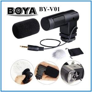 BOYA BY-V01 Stereo X/Y Mini Condenser On-Camera Professional Microphone for DSLR and Camcorders