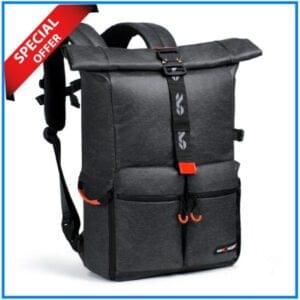 K&F Concept KF13.096V1 Multifunctional Waterproof Large Capacity Professional Camera Backpack with Laptop Chamber for Photo and Video – Grey