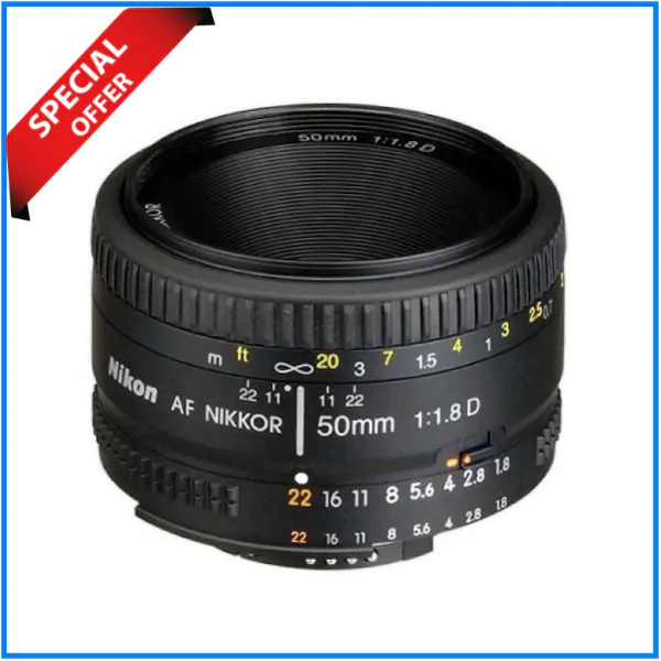 Nikon AF NIKKOR 50mm f/1.8D Prime Lens (USED) - Black